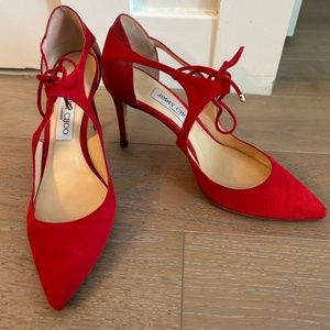 Jimmy Choo Lace up Red Heels